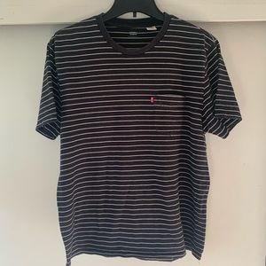 Black & White Striped Levi’s Pocket T Shirt
